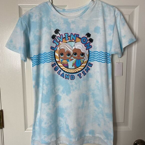 LOL SURPRISE BIG Girls "Livin On Island Time" Tie Dye Top - Picture 1 of 6